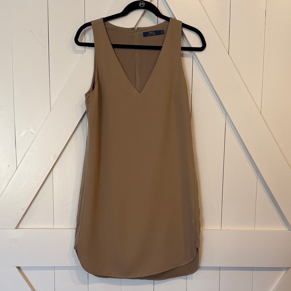 Ralph Lauren Silky Tan Dress! Pics don’t do it justice! 🤎